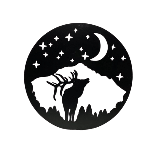 IRON DEER WALL ART (BLACK)